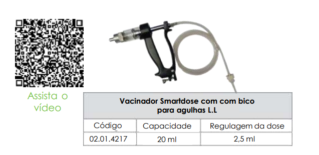 VACINADOR SMARTDOSE COM BICO PARA AGULHAS L.L - 20ml