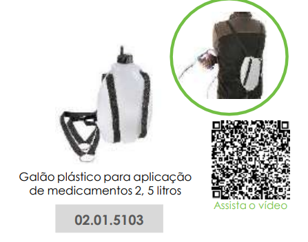 GALÃO PLÁSTICO PARA APLICAÇÃO DE MEDICAMENTOS 2,5 LITROS