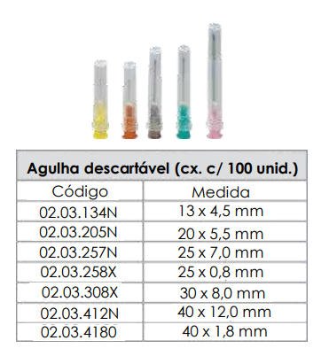AGULHA DESCARTÁVEL - 40x1,8 mm