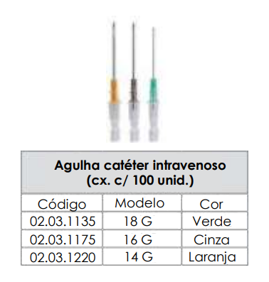 AGULHA CATÉTER INTRAVENOSO - 14 G - LARANJA